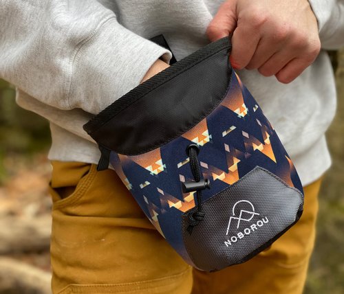 Noborou Chalk Bag for Rock Climbing | Bouldering Chalk Bag | Large Zippered Pocket | Adjustable and Removable Belt (Dusk)
