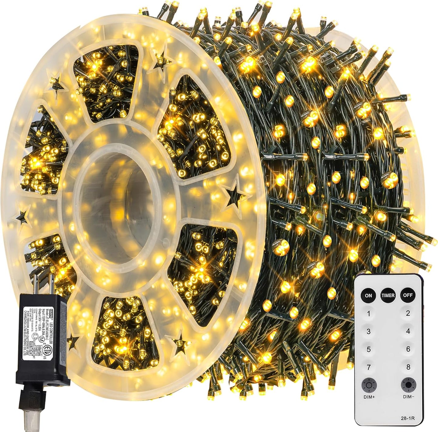 1000 LED Halloween String Lights 328FT - Waterproof Outdoor & Indoor Decor with Remote, 8 Modes - Purple & Orange for Parties & Yard