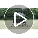6 Seat Portable Folding Soccer Bench with Umbrella - Black