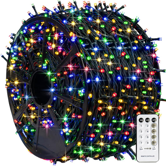 1000 LED Halloween String Lights 328FT - Waterproof Outdoor & Indoor Decor with Remote, 8 Modes - Purple & Orange for Parties & Yard