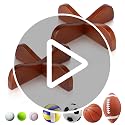 Wooden Ball Display Stand - 2-Pack Solid Wood Holder for Sports Balls - Brown / 7.7"