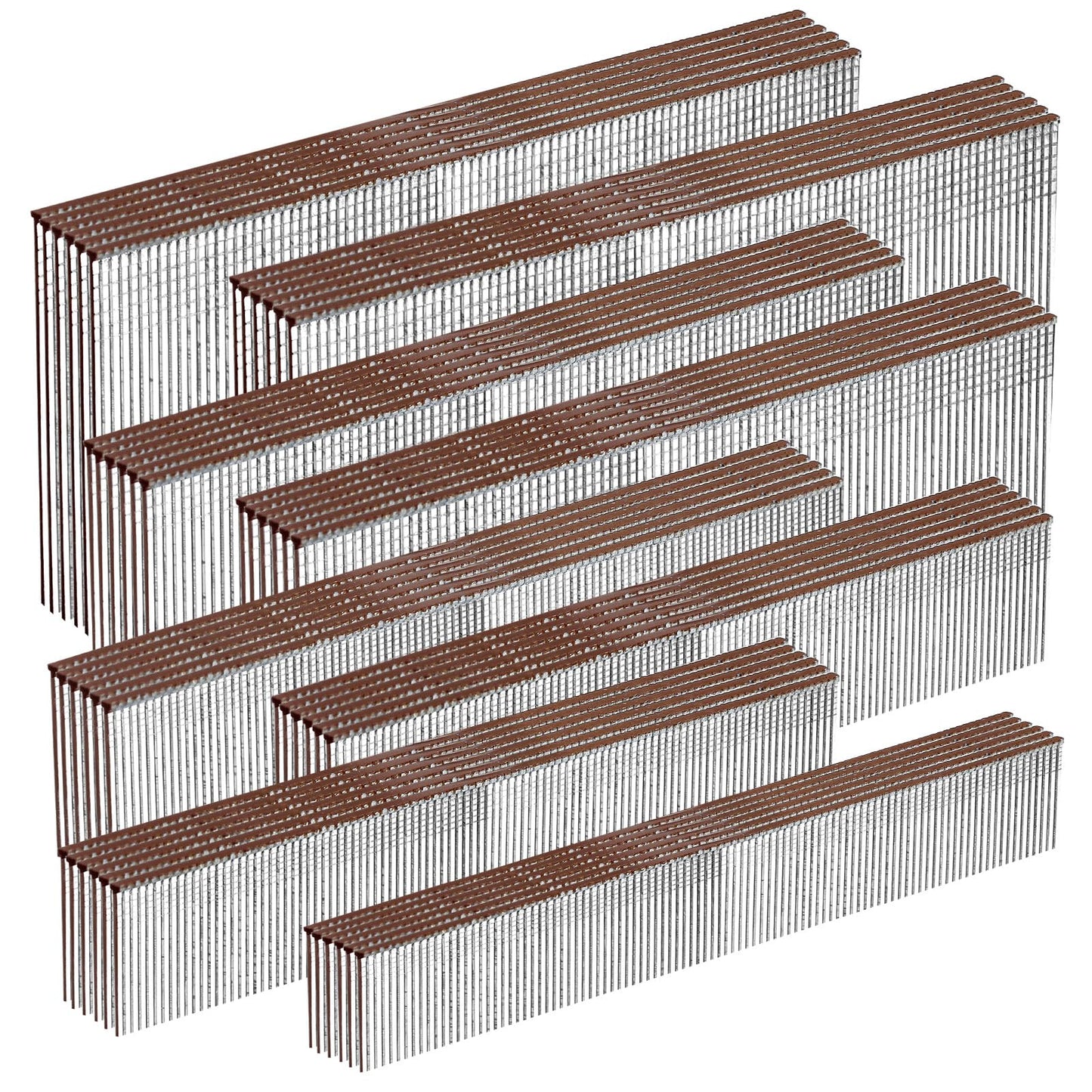 SITLDY 18 Gauge Galvanized Brad Nails Brown T-head 8 Sizes 1600-Pack (1/2"+5/8"+3/4"+1"+1-1/4"+1-1/2"+1-3/4"+2"), 200 per size Assorted Size Project Pack, for Pneumatic, Electric 18GA Brad Nailer Gun