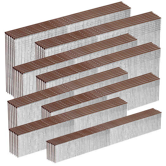 SITLDY 18 Gauge Galvanized Brad Nails Brown T-head 8 Sizes 1600-Pack (1/2"+5/8"+3/4"+1"+1-1/4"+1-1/2"+1-3/4"+2"), 200 per size Assorted Size Project Pack, for Pneumatic, Electric 18GA Brad Nailer Gun