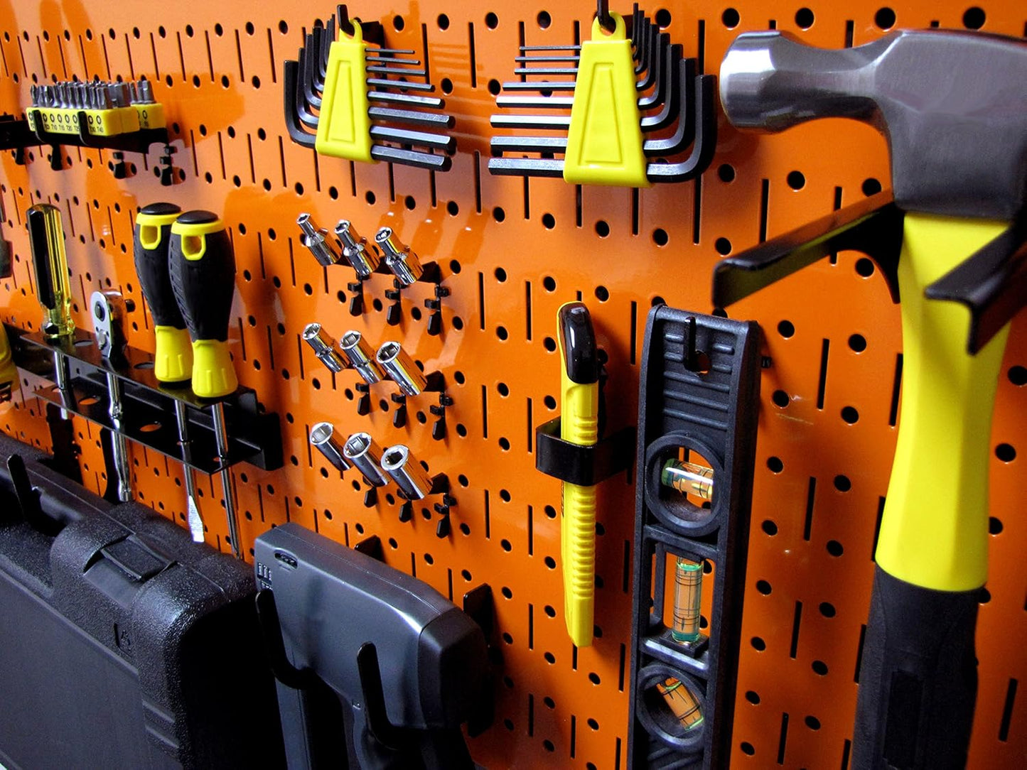 Galvanized Steel Pegboard Rack - 2 Pack 32” x 16” Metallic Tool Storage Panels