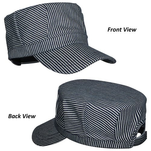 Neletao Blue and White Railroad Engineer Hat Train Conductor Adult Hat