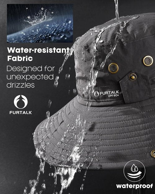 FURTALK Fishing Hat - UPF 80+ Foldable Wide Brim for Outdoor Hiking & Beach Use - Summer Essential