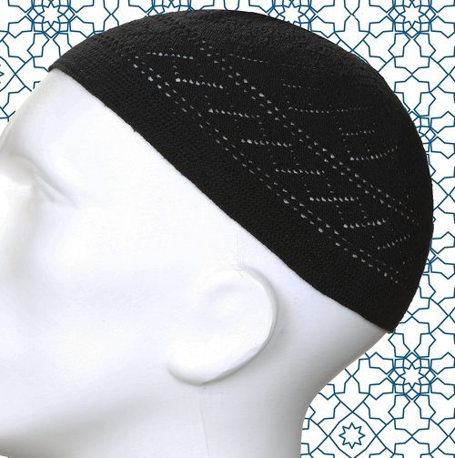 Kapobia Kufi Hats for Men, Muslim Clothes for Men,%100 Breathable Skull Beanie, Crochet Cap, Handicraft Taqiyah, Cufi, Kufe (10 Pieces, White-Black)