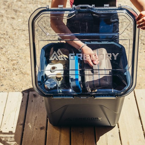 Gregory Alpaca 50L Waterproof Gear Organization/Camping Gear Box with Transparent Removable Lid, Mirage Tan