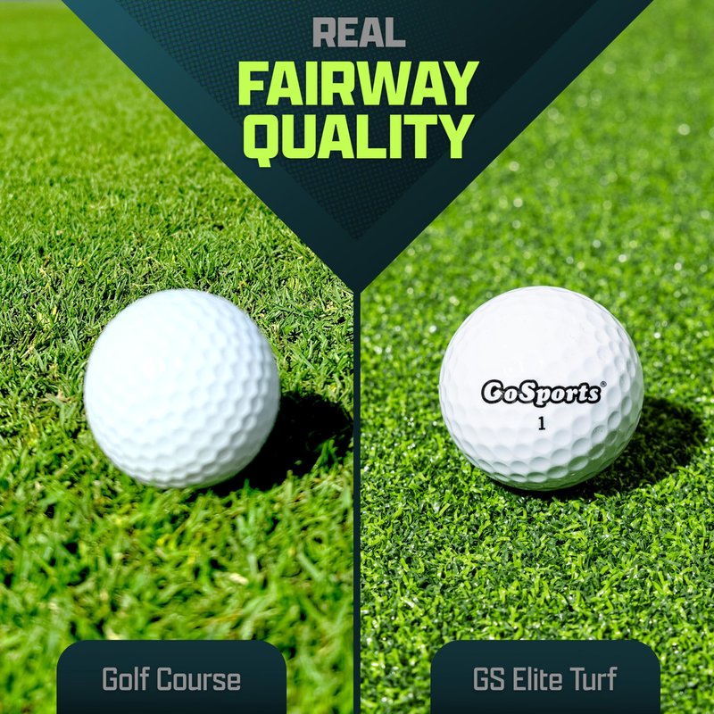 GoSports Golf Hitting Mat - Elite 5 x 3 ft - 5 mm Artificial Turf Training Mat for Indoor/Outdoor Swing Practice, Includes 3 Rubber Tees