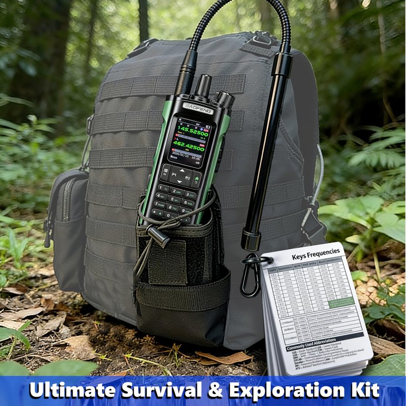 BAOFENG DM-32UV 10W DMR Radio | GPS, APRS, NOAA Weather | Adult Ham Radio Kit for Emergency Prep & Outdoor Adventures | Tactical Antenna, MOLLE Bag, Comms Card,Programming Cable & Type-C Charger (1)