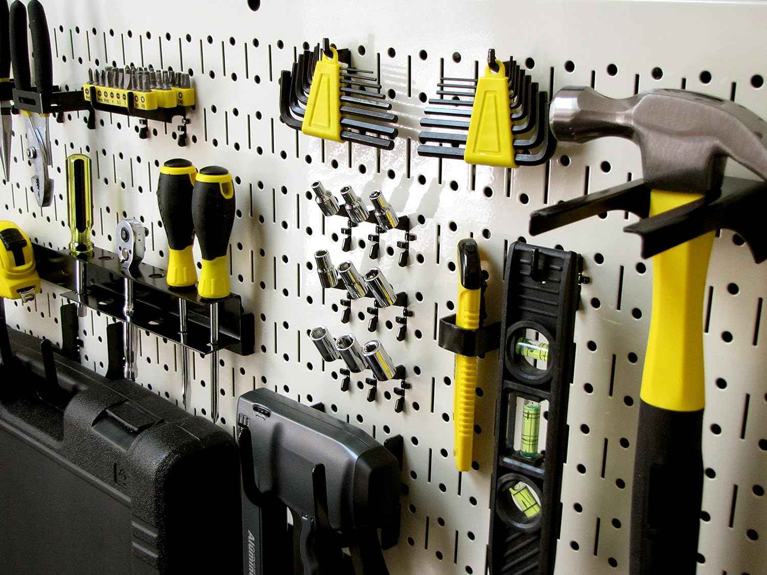 Galvanized Steel Pegboard Rack - 2 Pack 32” x 16” Metallic Tool Storage Panels