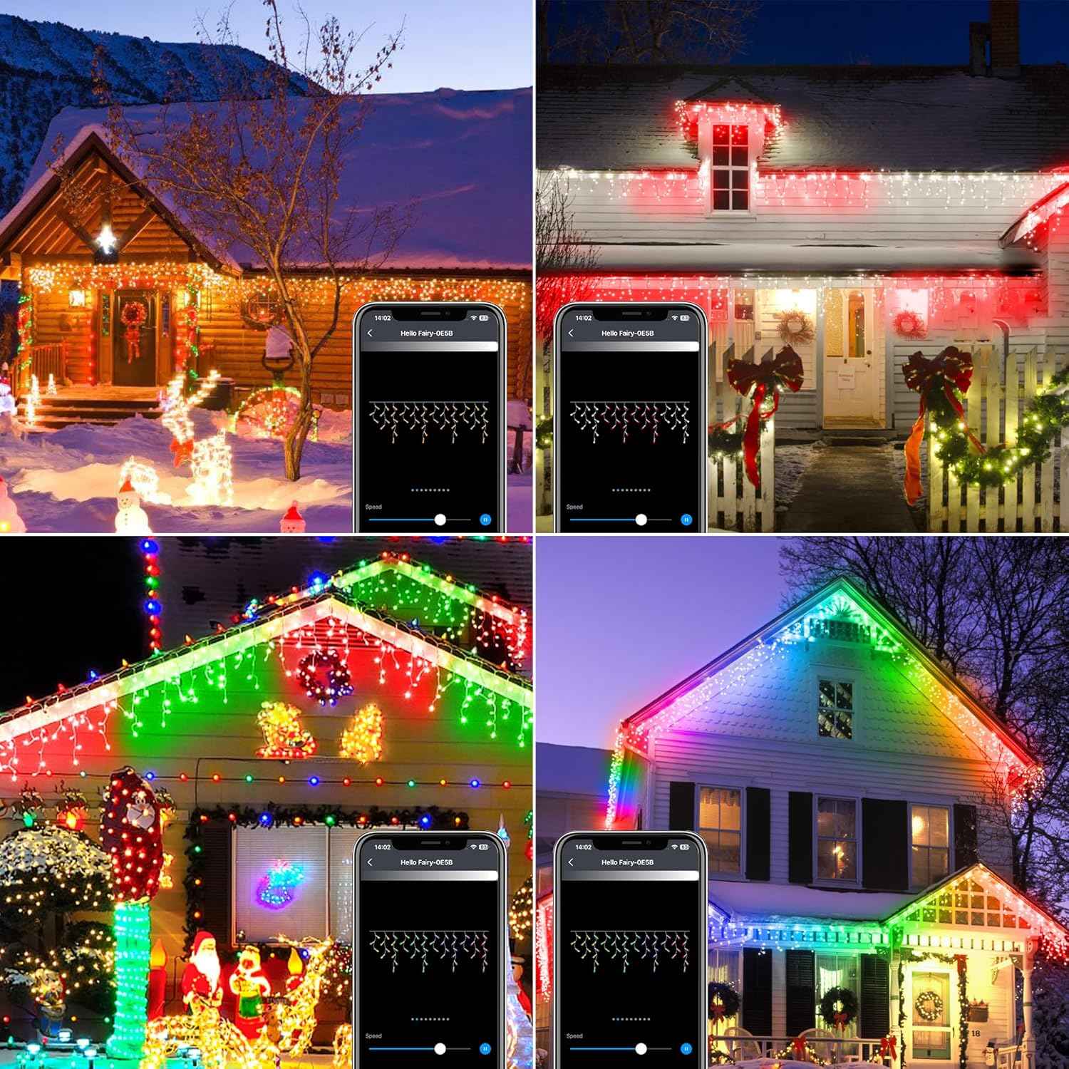 33FT Smart RGB Icicle Lights with 299 LED Drops - App & Remote Control, Music Sync Waterproof Christmas String Lights for Patio & Party Decor