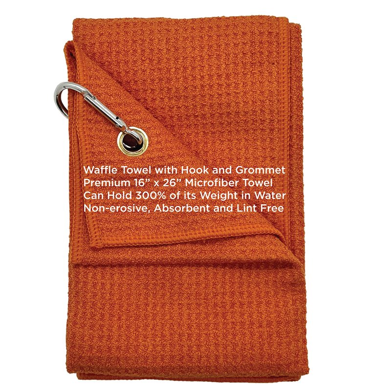Zero Friction Premium Microfiber Golf Towel, Orange (TOW20011)