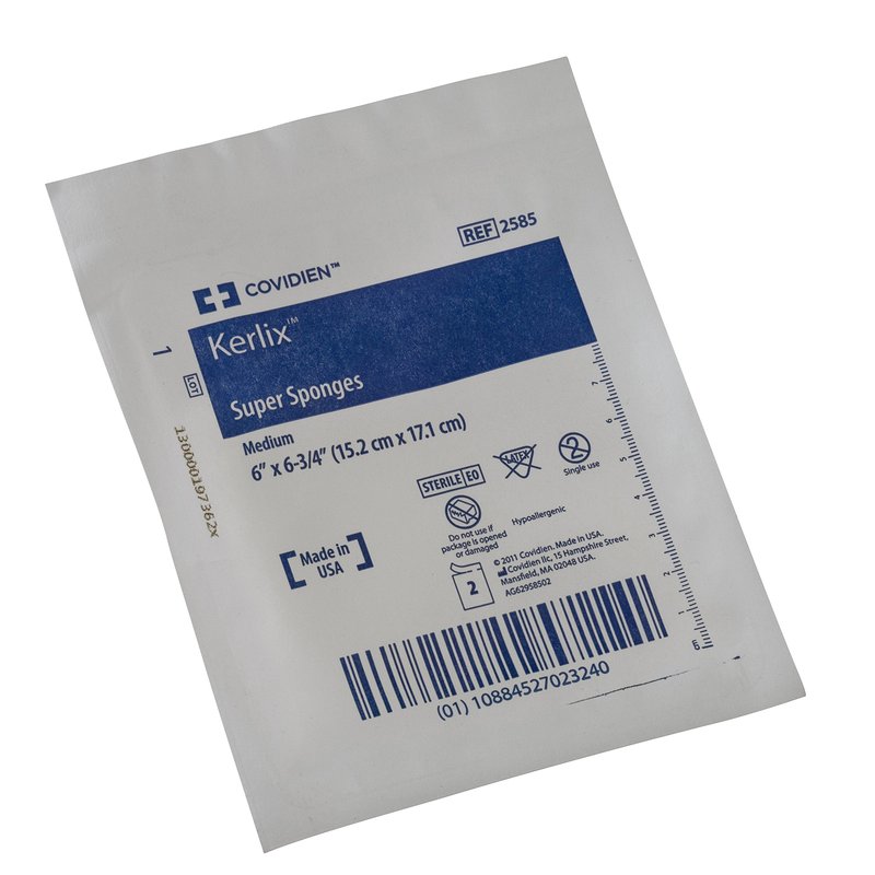 Covidien 2585 Kerlix Super Sponge, Medium, Sterile 2's in Soft Pouch (Pack of 40)