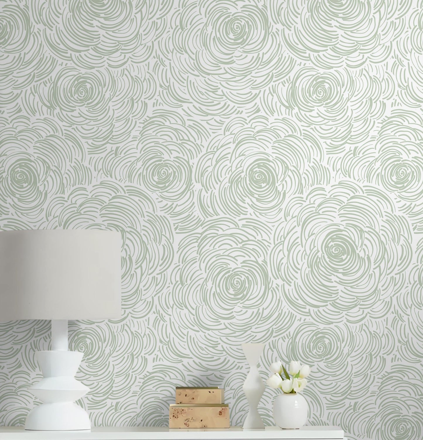 Toduso Modern Peel and Stick Wallpaper Green Contact Paper Sage Green Self-Adhesive Wall Paper Removable Decorative Wallpapers for Bedroom Bathroom Cabinets Decor Vinyl 17.3''×78.7''