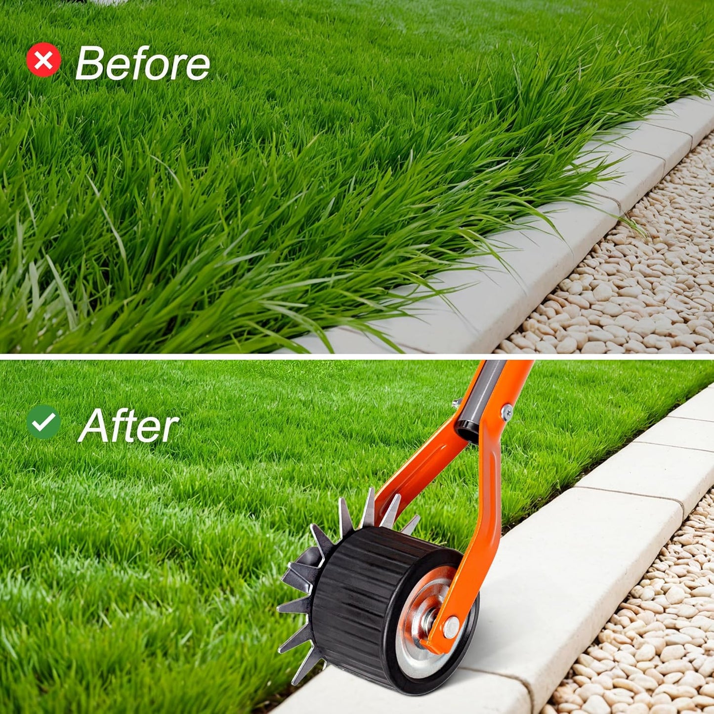 Walensee Manual Lawn Edger - 69.7 Inch Adjustable Stainless Steel Tool for Grass & Weed Trimming