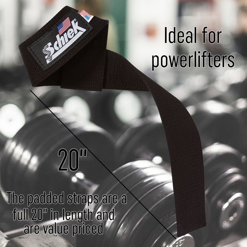 Schiek Sports, Inc. Basic Padded Lifting Straps in Black