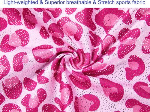 Domusgo Gymnastics Leotards for Girls - Sparkly One-Piece Pro Unitard with Shorts, Size Options Available