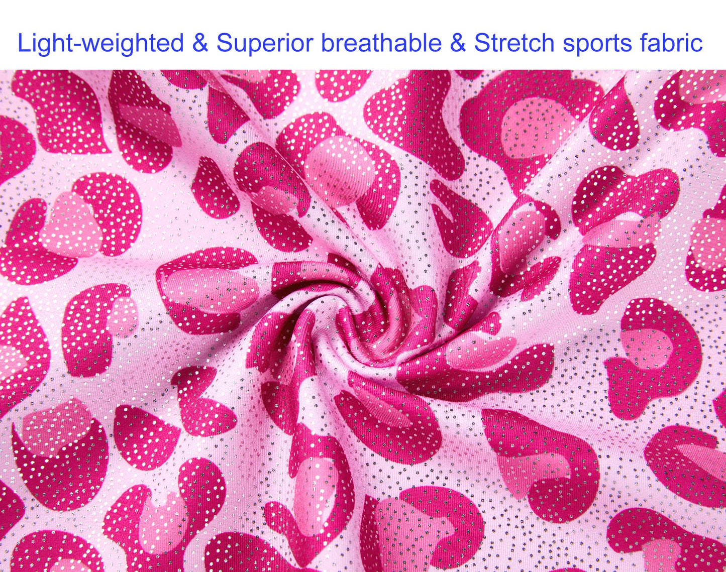 Domusgo Girls Gymnastics Leotards Size 4t 5t Shiny One Piece Soft Pink Leopard Dot Tumbling Unitards