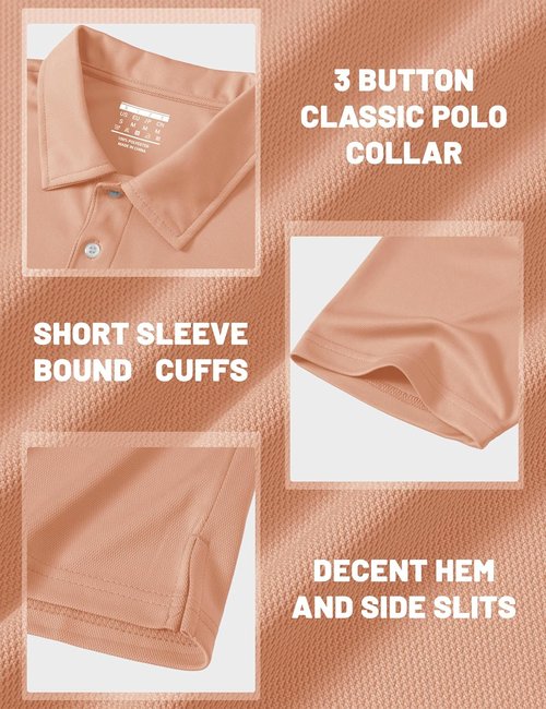 MAGCOMSEN Men's Polo Shirt - Quick Dry Short Sleeve Golf T-Shirt for Casual Outdoor Performance