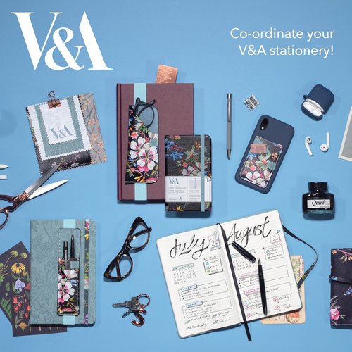 IF V & A Bookaroo Glasses Case Kilburn Black Floral