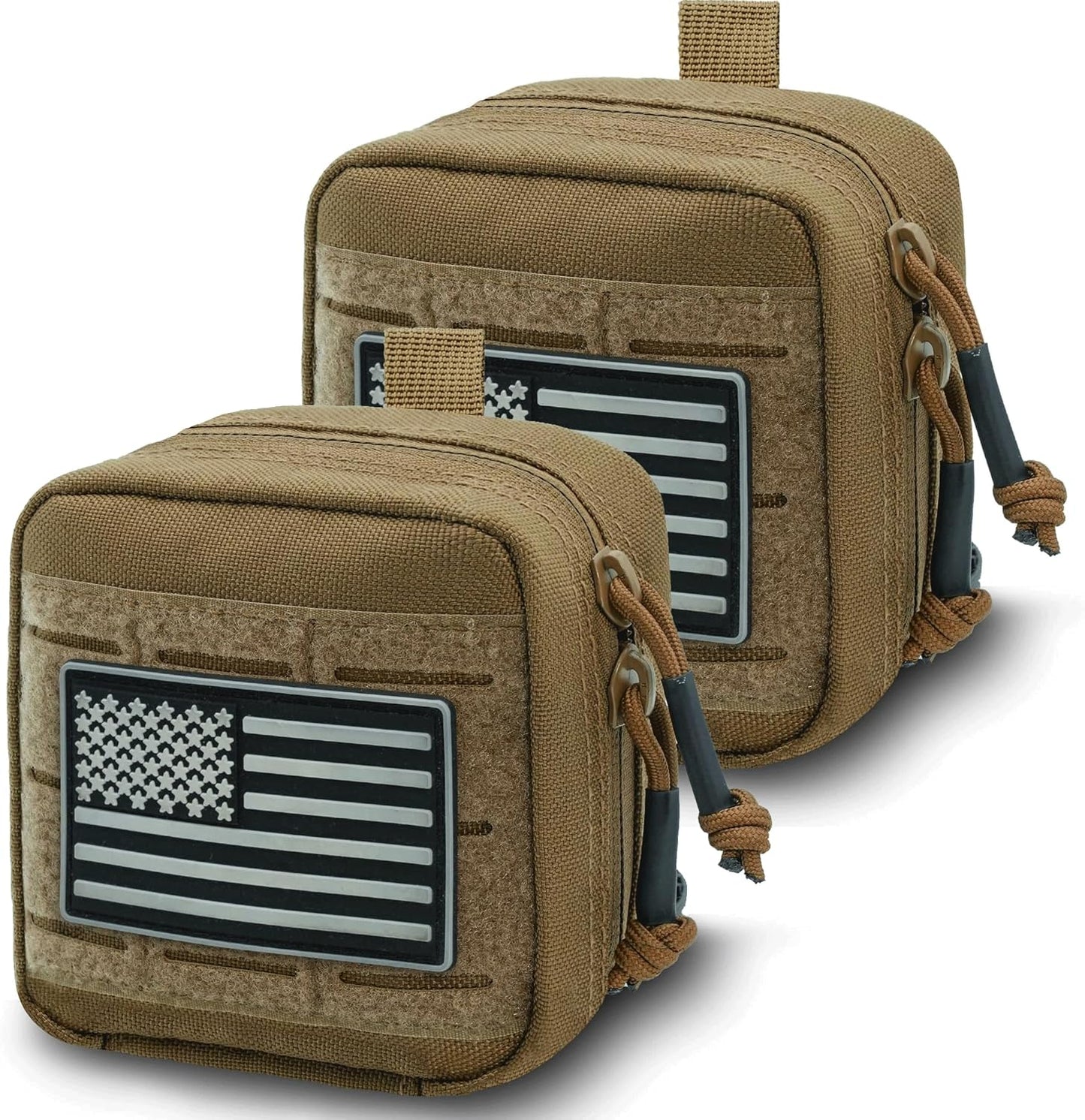 Upgrade Tactical Molle Admin Pouch - Laser Cut Design, 4x4 Inches, Interior Divider & Removable Pocket