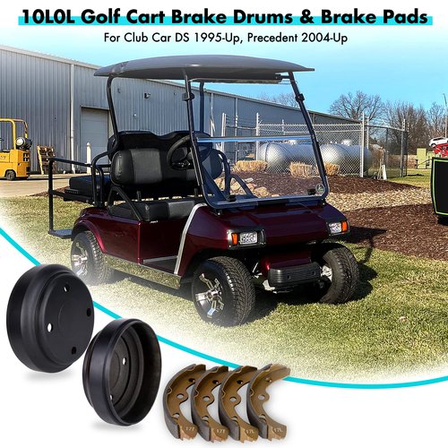 10L0L Golf Cart Brake Repair Kit fit Club Car DS 1995-Up and Precedent 2004-Up,Club Car Brake Drums & Pads & Shoes Spring Kit,OEM# 101791101, 10603, 1018232-01