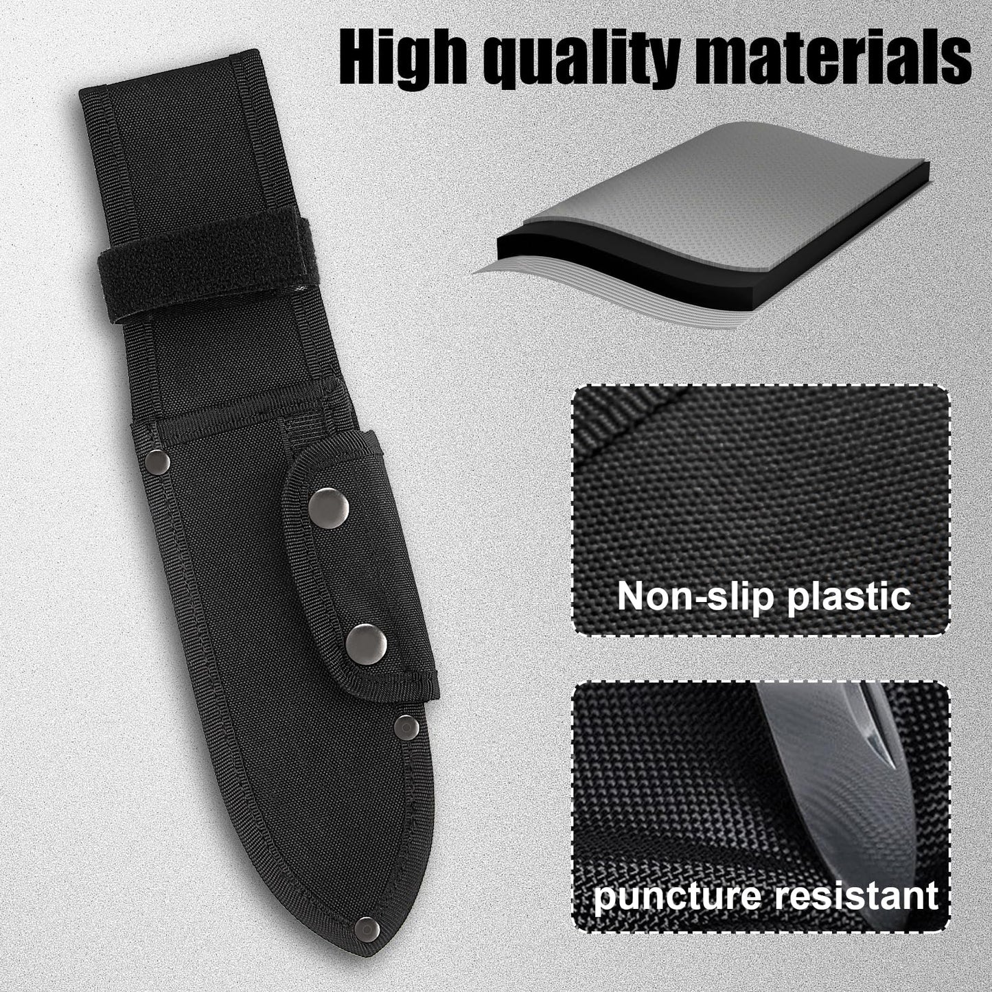 Universal Knife Sheath,Oxford Chef Knife Sheaths for Fixed Blade Knives, Knife Scabbard Cover, Shop Knife Sheath Knives Sleeves Case Edge Guards Blade Protectors for Outdoor (Black, 5.5 x 2 Inch)