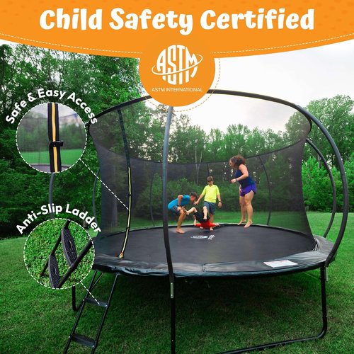 JUMPZYLLA Outdoor Trampoline - ASTM Approved with Enclosure & Ladder | Available in 8FT to 16FT Sizes