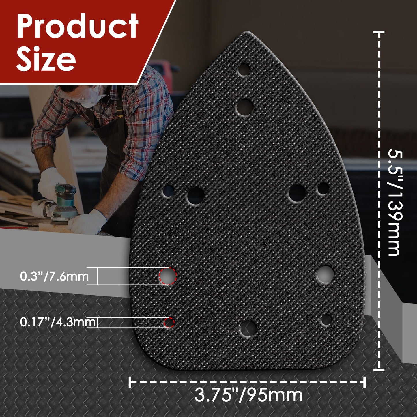 Ceoighe 2 Pack Mouse Sander Replacement Pads Compatible with Ryobi 039065005001 Backing Platen Detail Sander Parts Compatible with CFS1503K CFS1503 CFS1502 CFS1503G