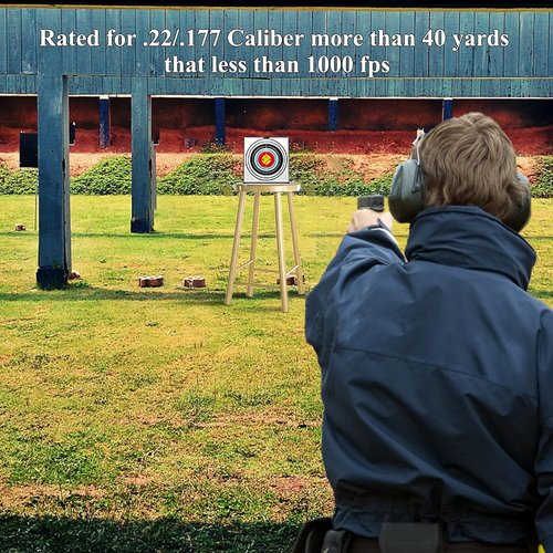 Ideagle Air Rifle Pellet Trap - Heavy Duty BB Trap with 10 Bullseye Paper Targets | .22/.177 Caliber, 11"x11" Size