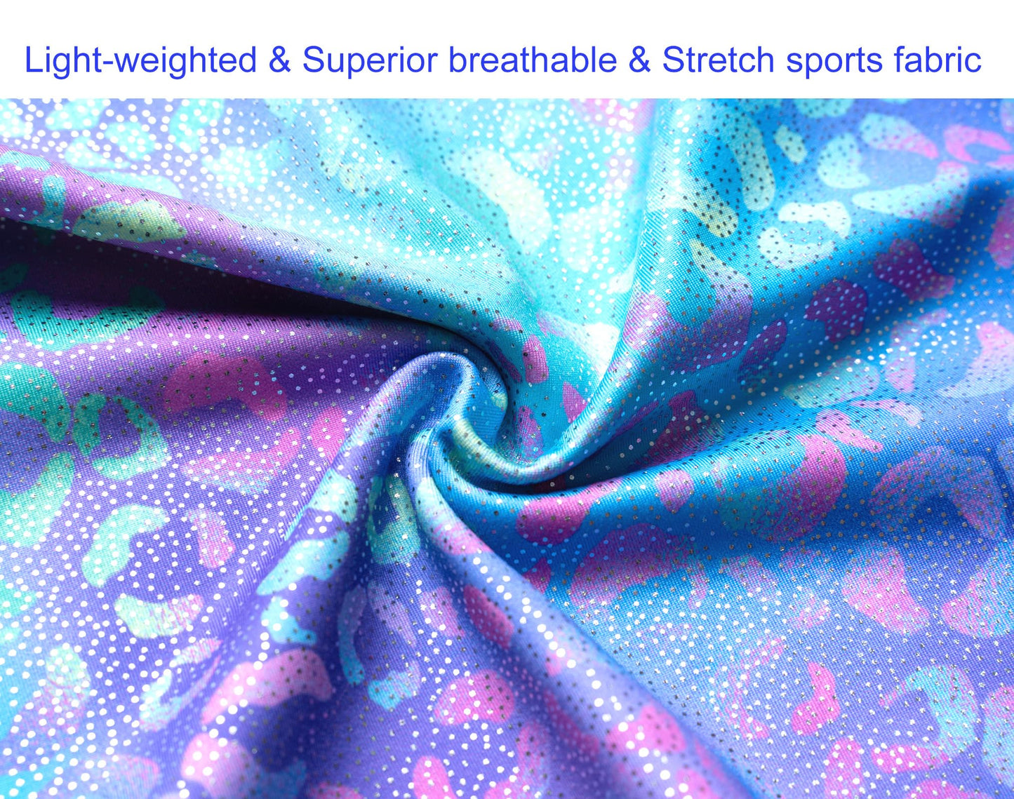 Domusgo Toddler Girls Leotards Gymnastics Size 2t 3t Shiny Colorful Green Purple Leopard Sleeveless Unitard with Shorts