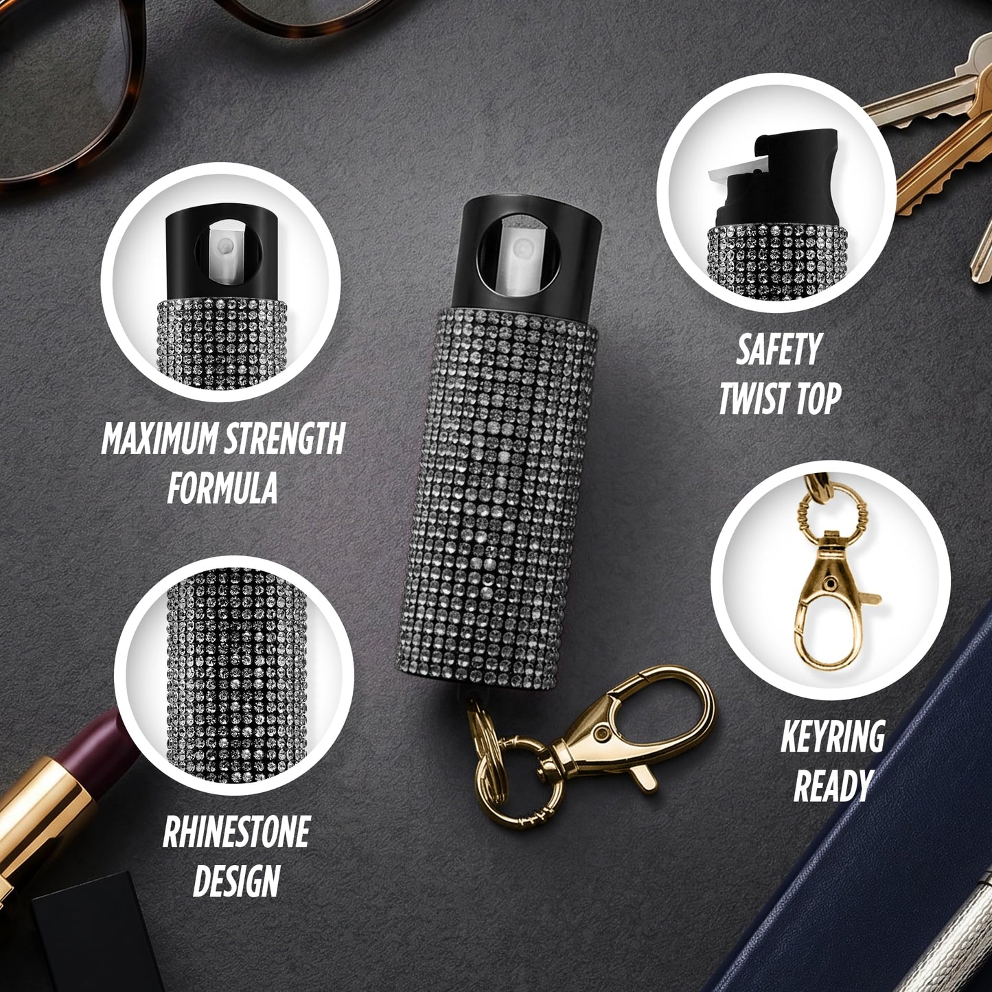 Guard Dog Security Pepper Spray and Stun Gun Flashlight, Rechargeable, Self-Defense Keychain for Women, Pepper Spray and Stun Gun Combo, Personal Security Value Set, Rechargeable Flashlight, 0.5 fl oz