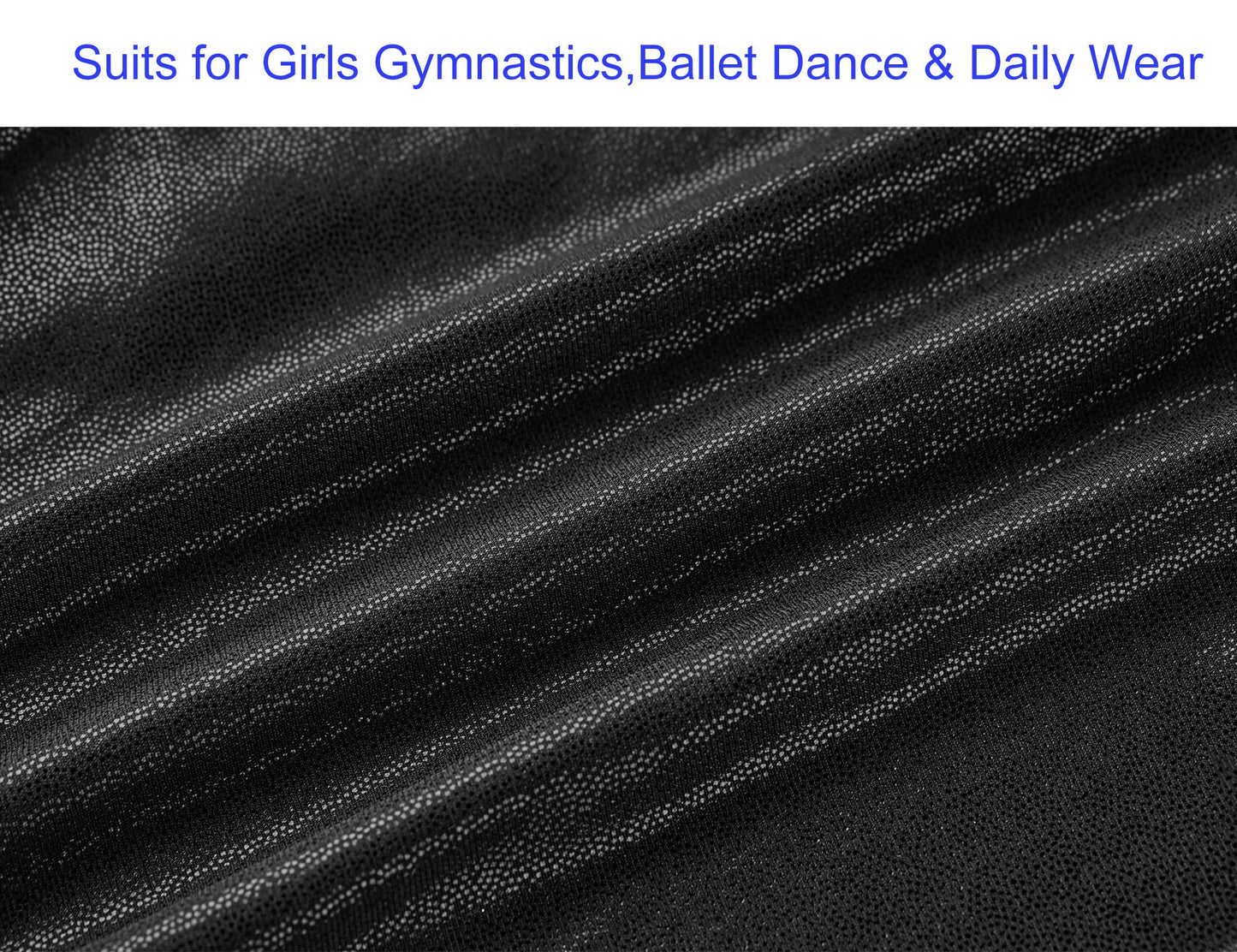 Domusgo Gymnastics Leotards for Girls 10-12 Years Old Black Sparkly One Piece Tumbling Outfits