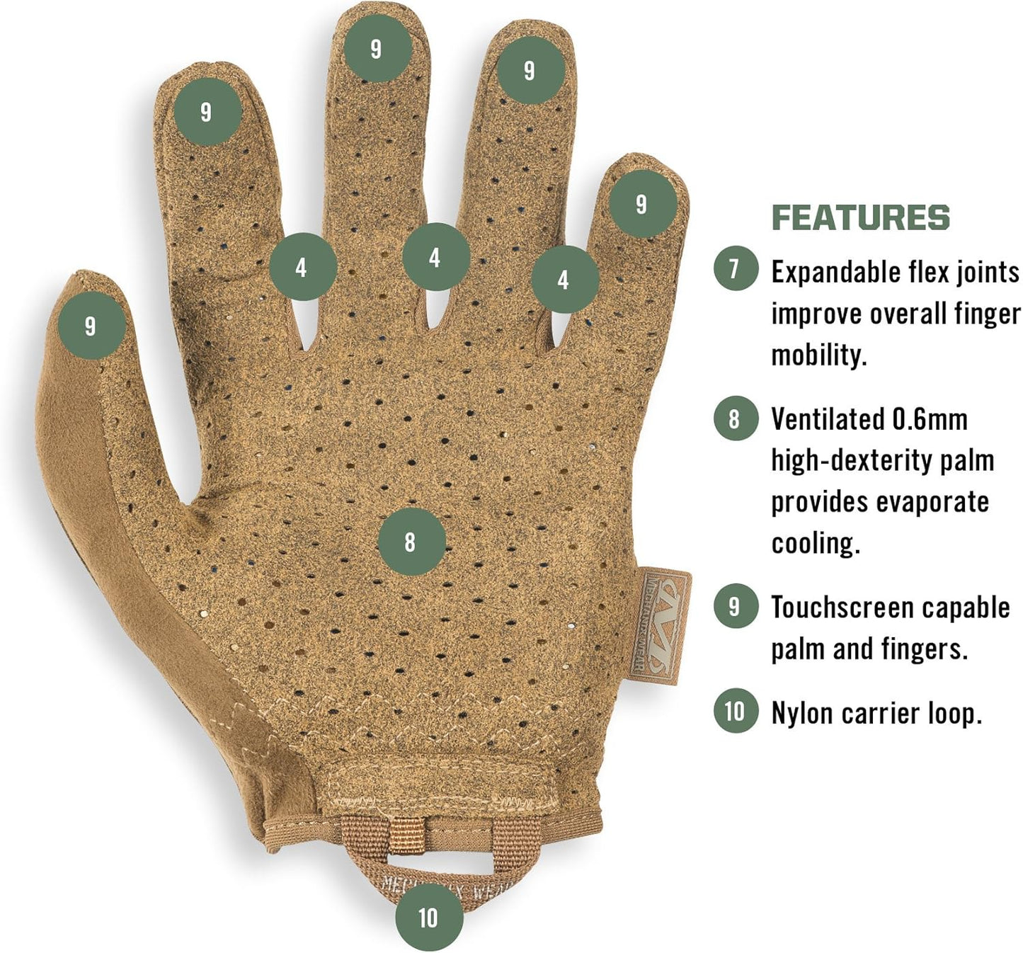 Mechanix Wear Tactical Gloves - Ventilated High-Dexterity Design for Precision Fit - Touchscreen Compatible, Machine Washable - Large, Coyote Tan