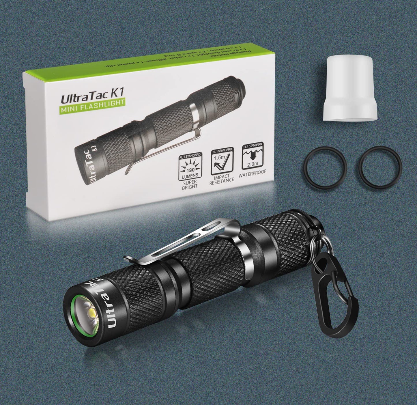 UltraTac K1 180LM AAA Battery Waterproof LED Keychain Flashlight