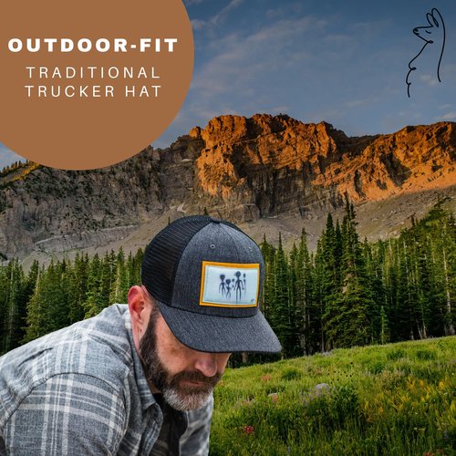Moody Llama Trucker Hat for Men and Women – 5-Panel Mesh Outdoor Cap with Curved Brim, Roadie Design, Heathered Cotton Polyester, with Adjustable Snap Closure Cap