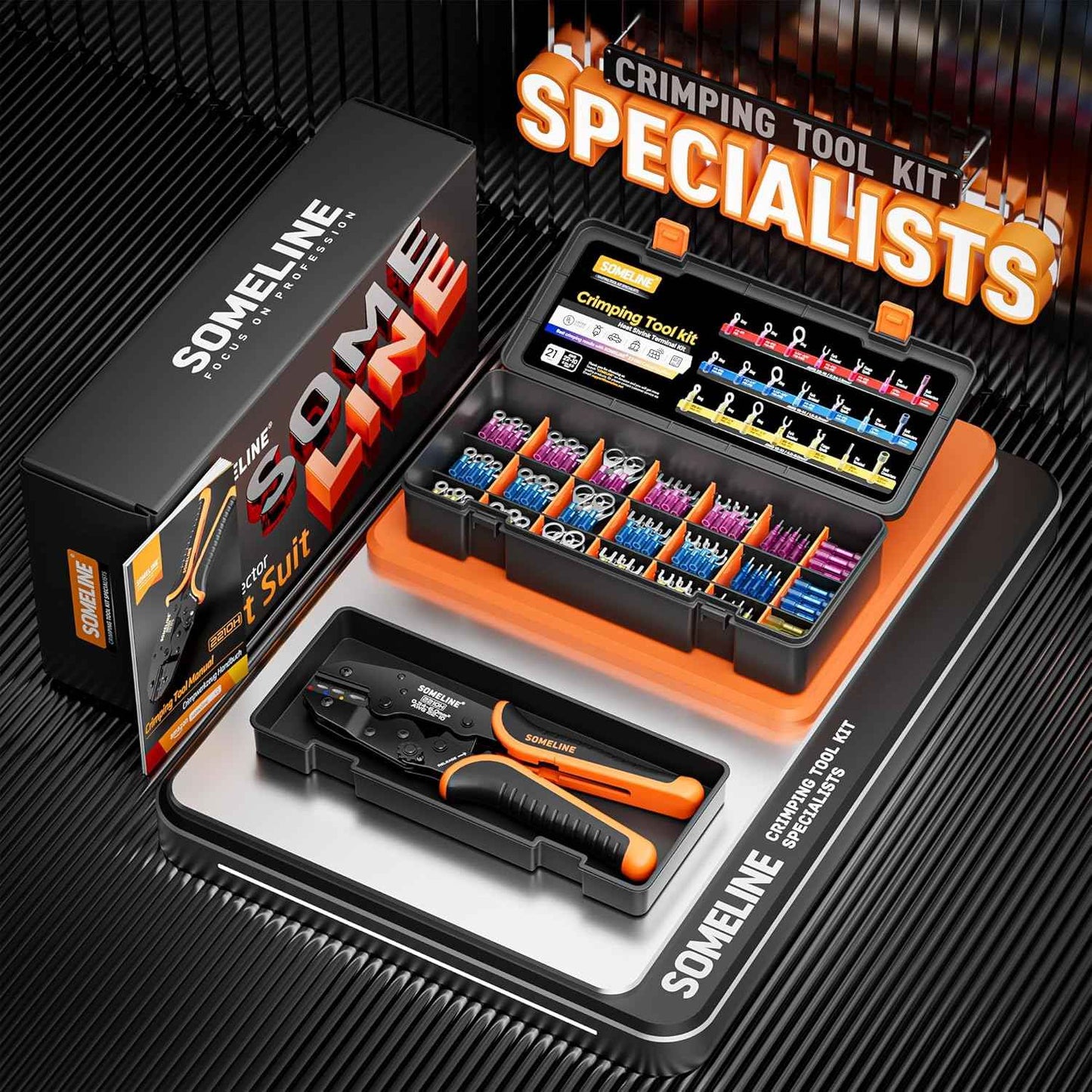 Heat Shrink Connector Crimp Tool Kit - 48 Sizes (22-10 AWG) Marine Grade Wire Connectors & Pliers