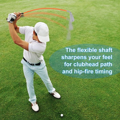 Asyxstar Golf Swing Trainer Golf Training Aid for Strength & Swing Speed, Golf Warm-up Stick for Tempo & Flexibility Training, Golf Training Club, 7 Iron Golf Swing Trainer