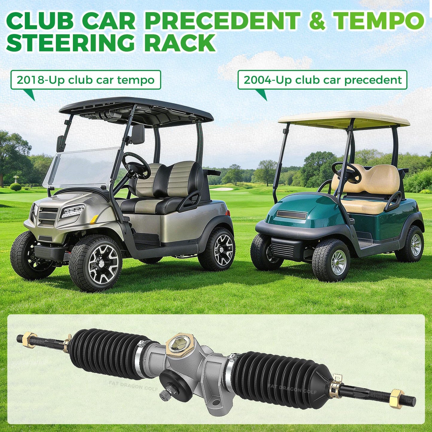 Panglong Club Car Precedent Steering Rack, Club Car Tempo Steering Rack, Golf Cart Steering Gear Box Assembly Suitable for 2004-Up Club Car Precedent and 2018-Up Tempo, OEM 102288601