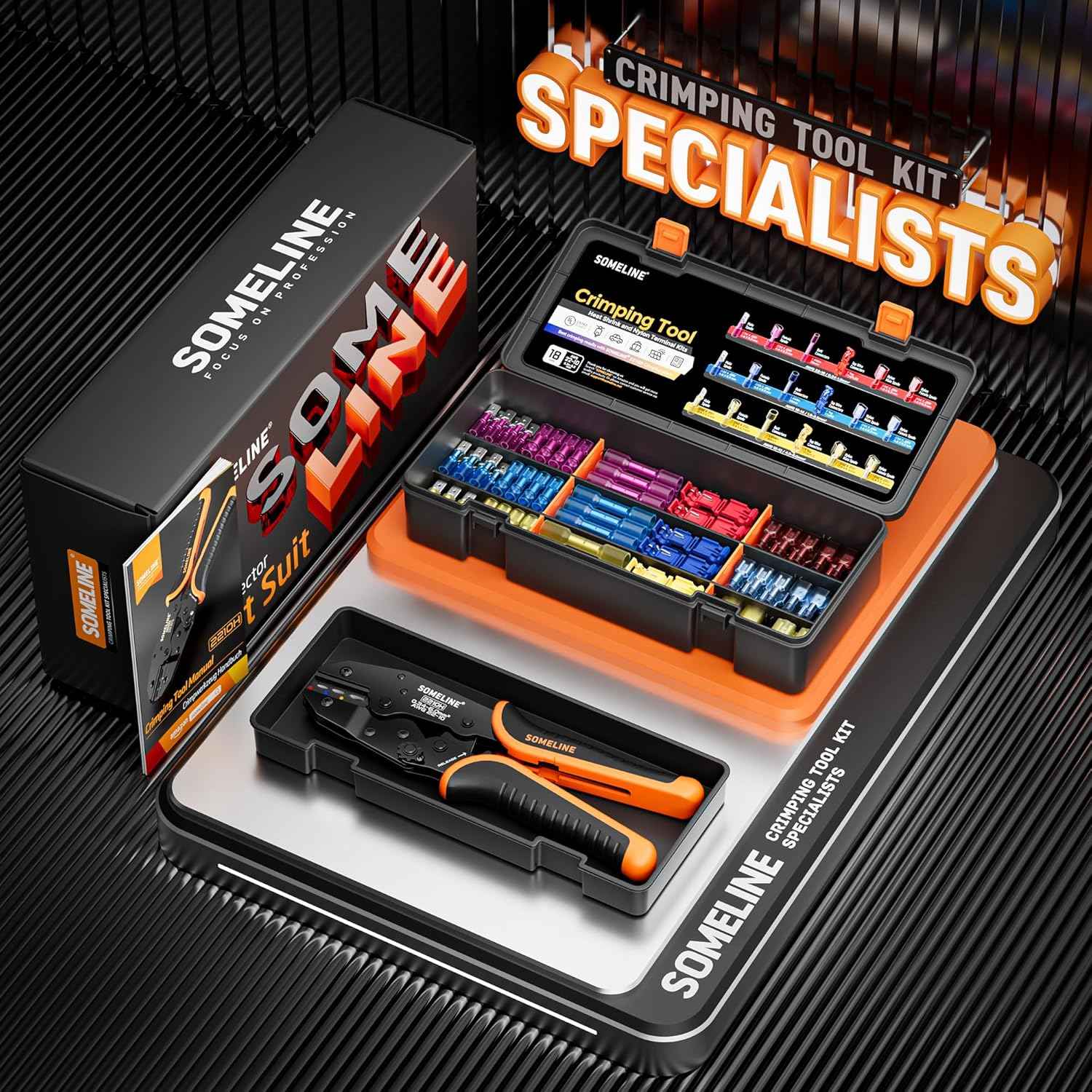 Heat Shrink Connector Crimp Tool Kit - 48 Sizes (22-10 AWG) Marine Grade Wire Connectors & Pliers