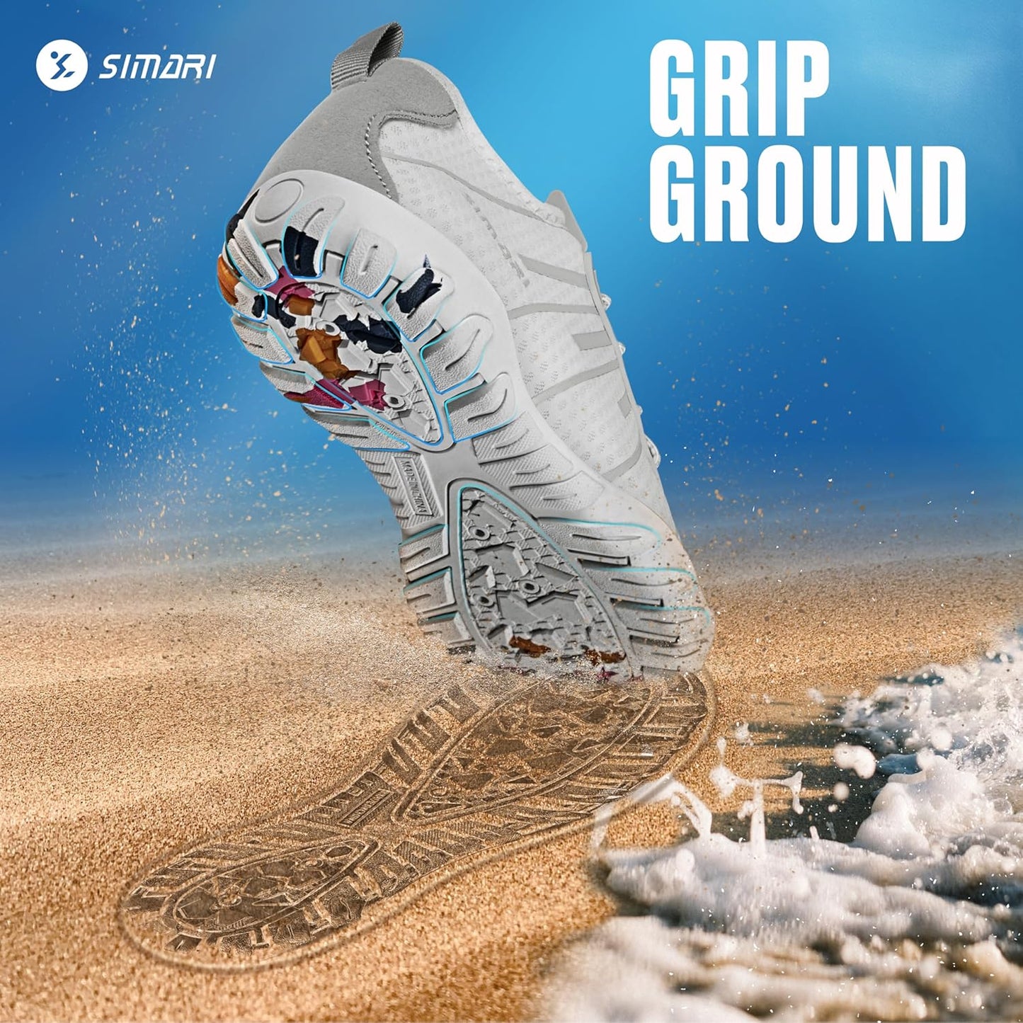 SIMARI Water Shoes - Quick-Dry Barefoot Aqua Socks | Lightweight Non-Slip Swim Shoes for Beach Sports, Surfing, Kayaking