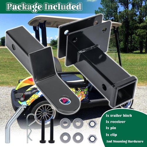 10L0L Golf Cart Rear Chassis Trailer Hitch and Receiver for Yamaha G29 Drive (2007-2016) G&E Golf Cart Model
