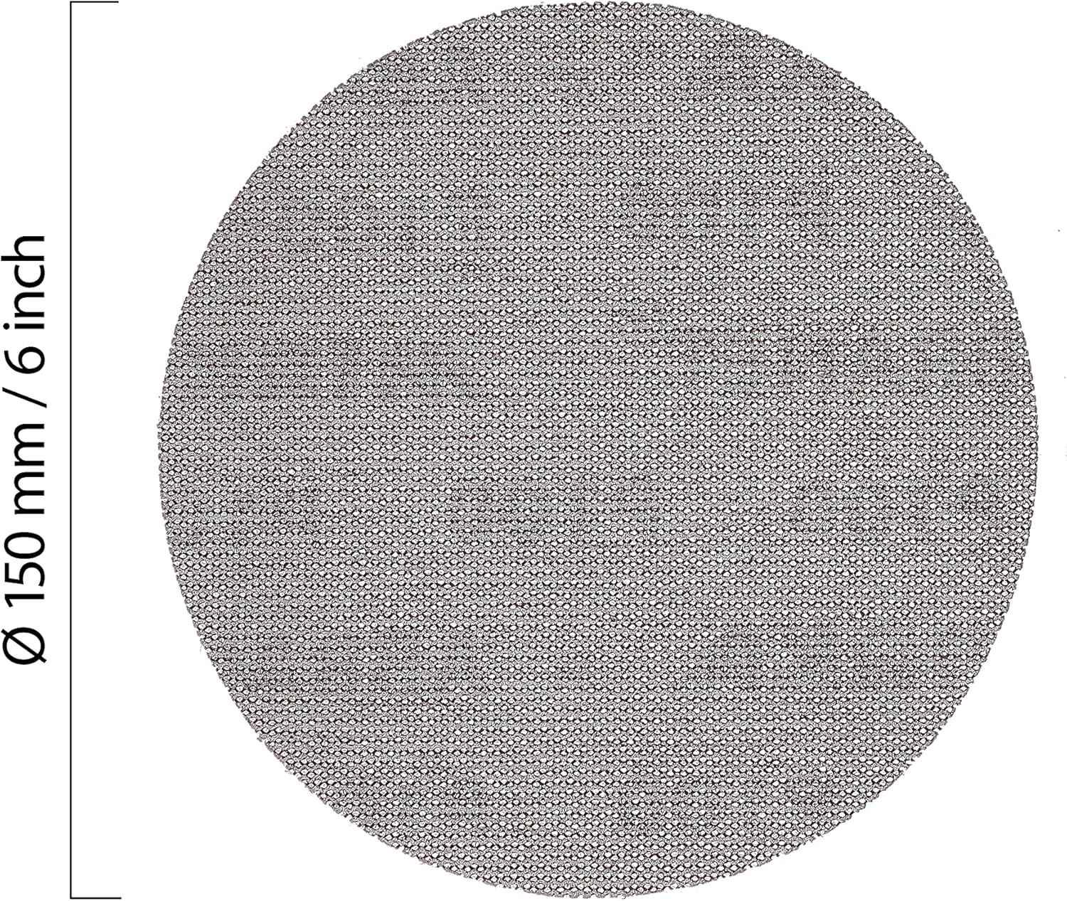 Mirka Abranet 6-Inch Sanding Discs - Grit 320, Hook and Loop, Dust-Free, 50 Pack