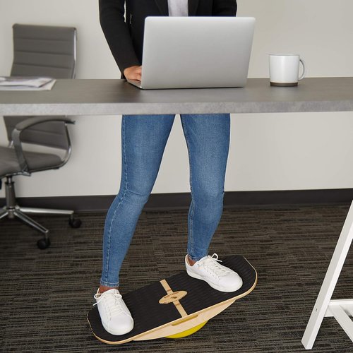 Blue Planet Balance Surfer - Bamboo Balance Board for Office, Surfing, Yoga | Includes 3 EVA Foam Modules