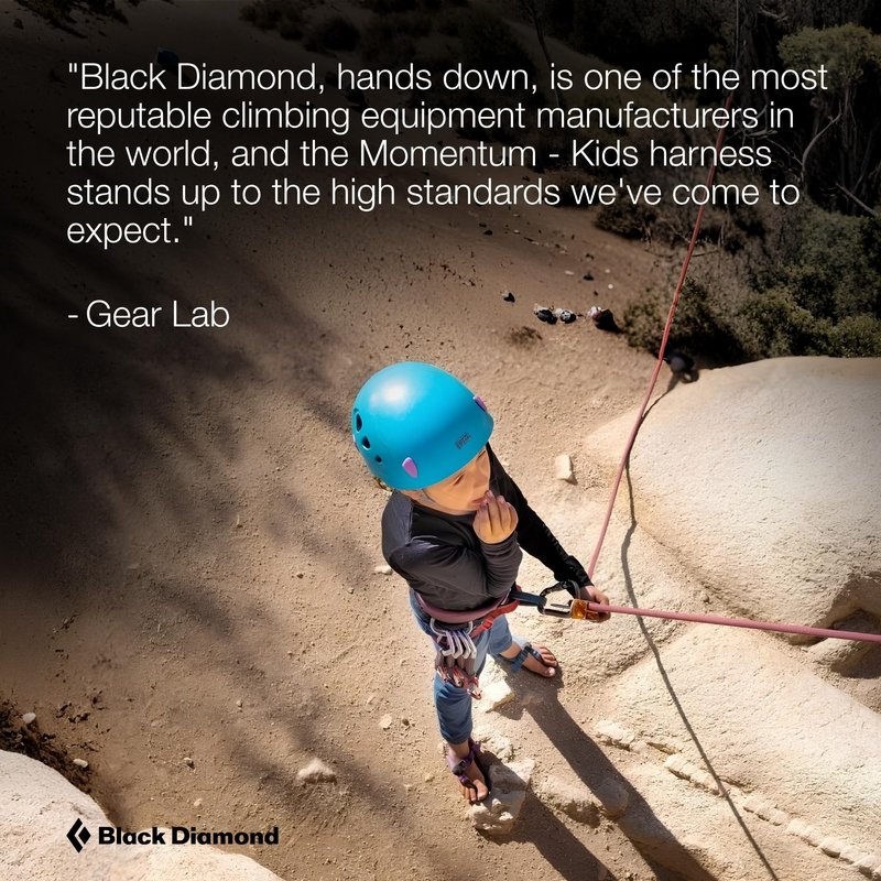 BLACK DIAMOND Kids’ Momentum Rock Climbing Harness | Adjustable Waist & Leg Loops | Lightweight, Comfortable Support for Indoor & Outdoor Climbing | Kingfisher