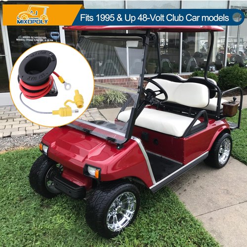 MIXOPOLY 48V Golf Cart Charger Receptacle Fits Club Car DS 1995-Up Models, Fuse and Receptacle Assembly, OEM # 101802101 101796801 101894901