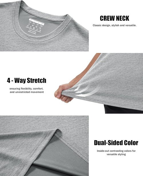 MAGCOMSEN Men's Athletic Workout Shirts - UPF 50+ Sun Protection & Cooling Dry Fit Tops | Perfect for Running & Gym