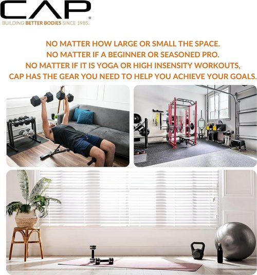CAP Barbell Coated Dumbbell Weights - 10-Pound with Padded Grip for Comfortable Lifting
