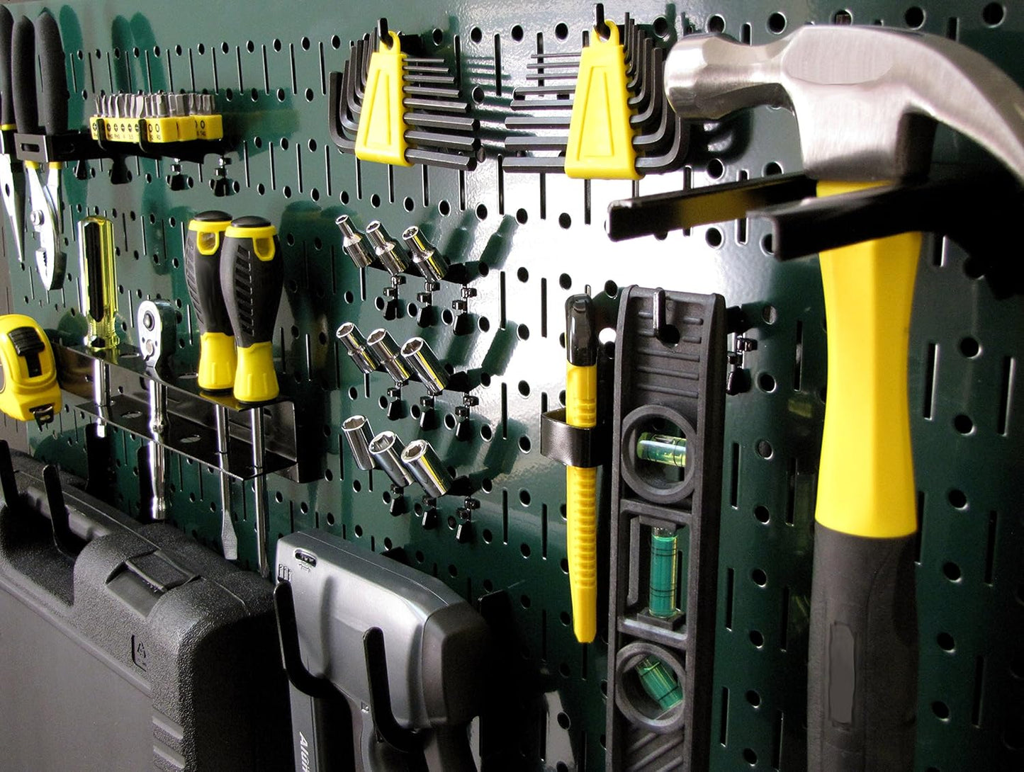 Galvanized Steel Pegboard Rack - 2 Pack 32” x 16” Metallic Tool Storage Panels